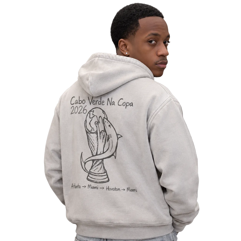 Cabo Verde World Cup 2026 Sketch Washed Oversized Hoodie
