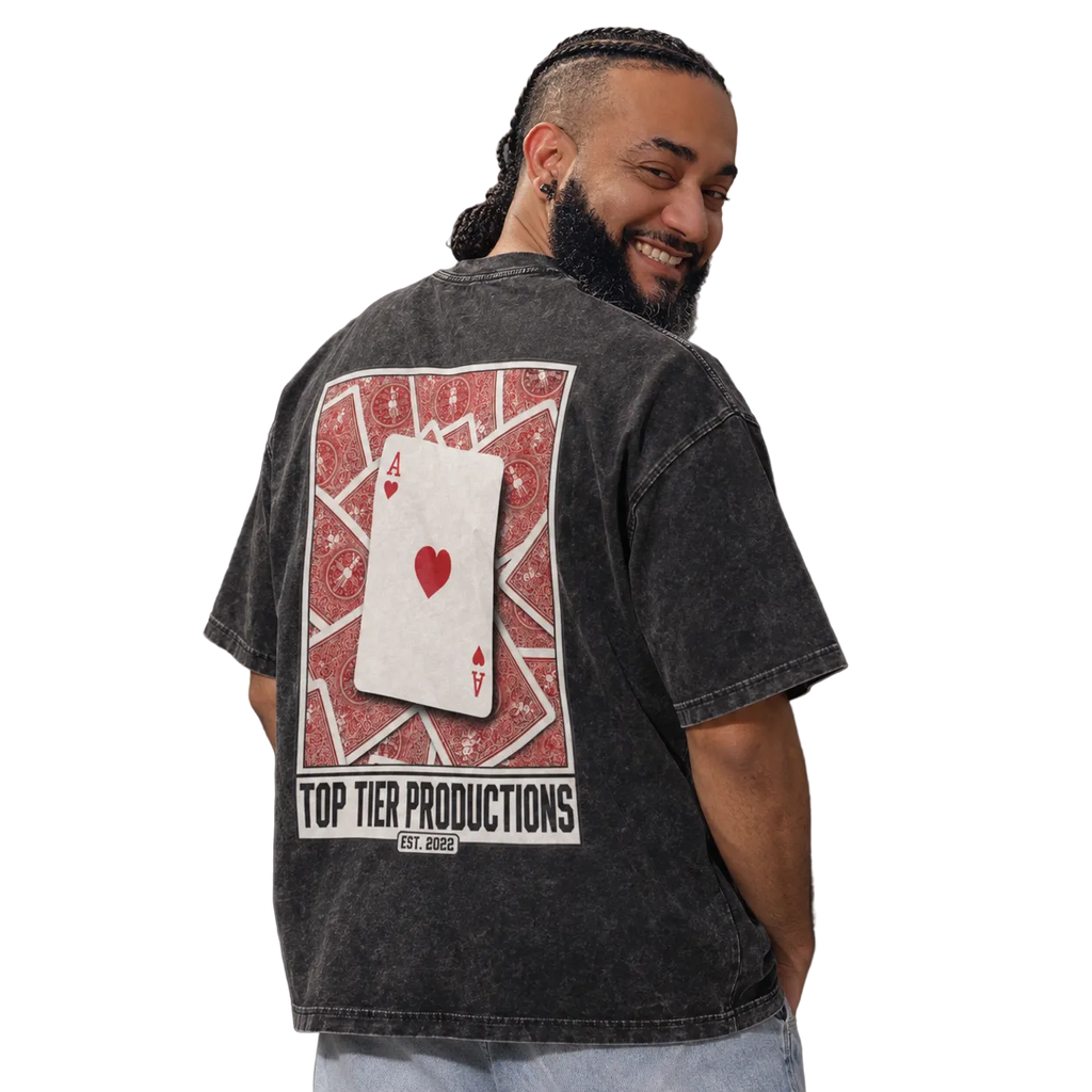 Top Tier Ace's Washed Oversized T-Shirt
