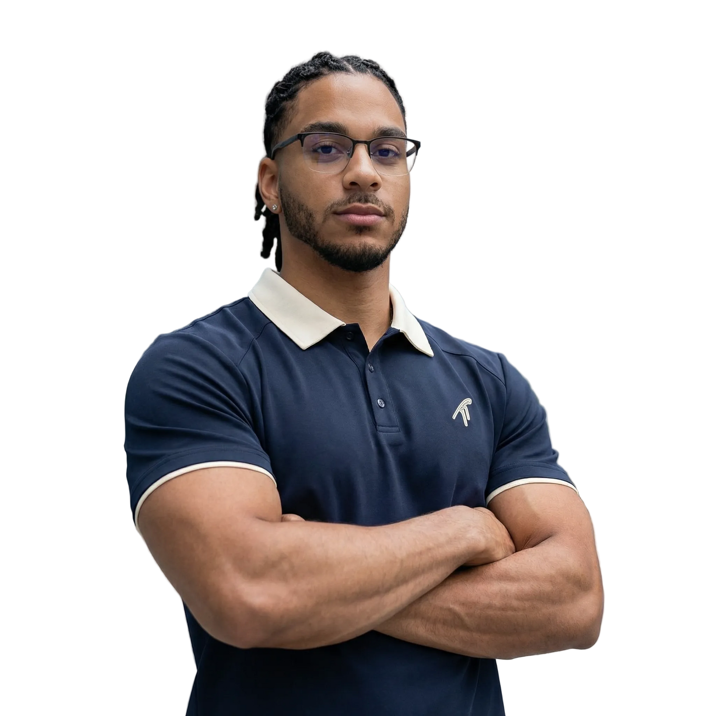 Contrast Collar Navy Polo Shirt