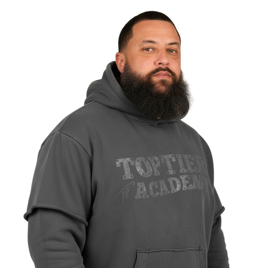 Metal Academy Grey Double Layered Hoodie