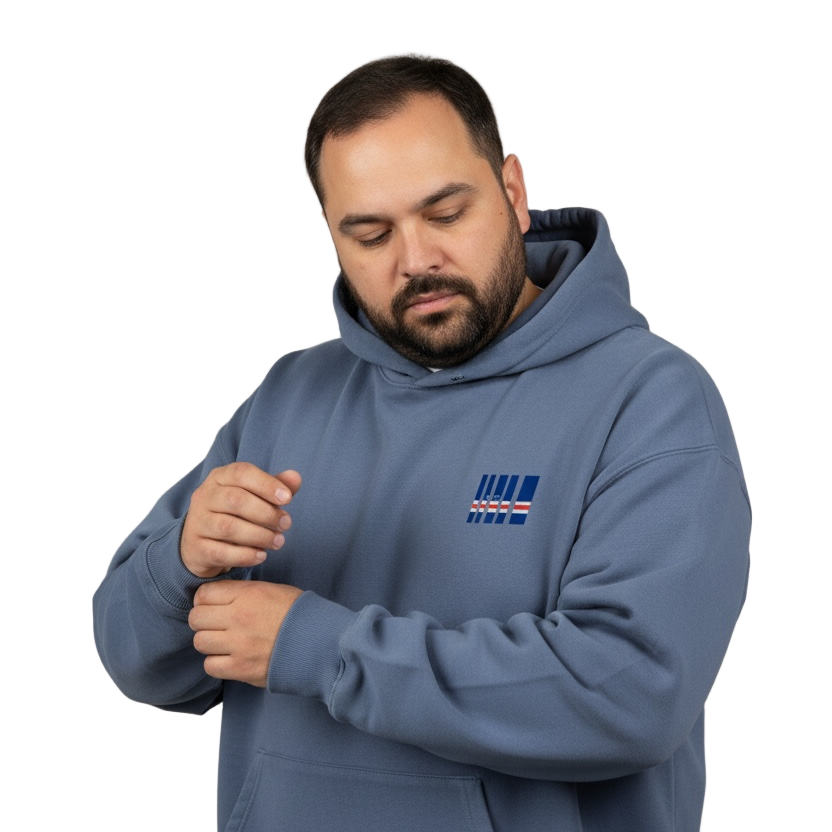 Cape Verdean Flag Sunfaded Heavyweight Hoodie