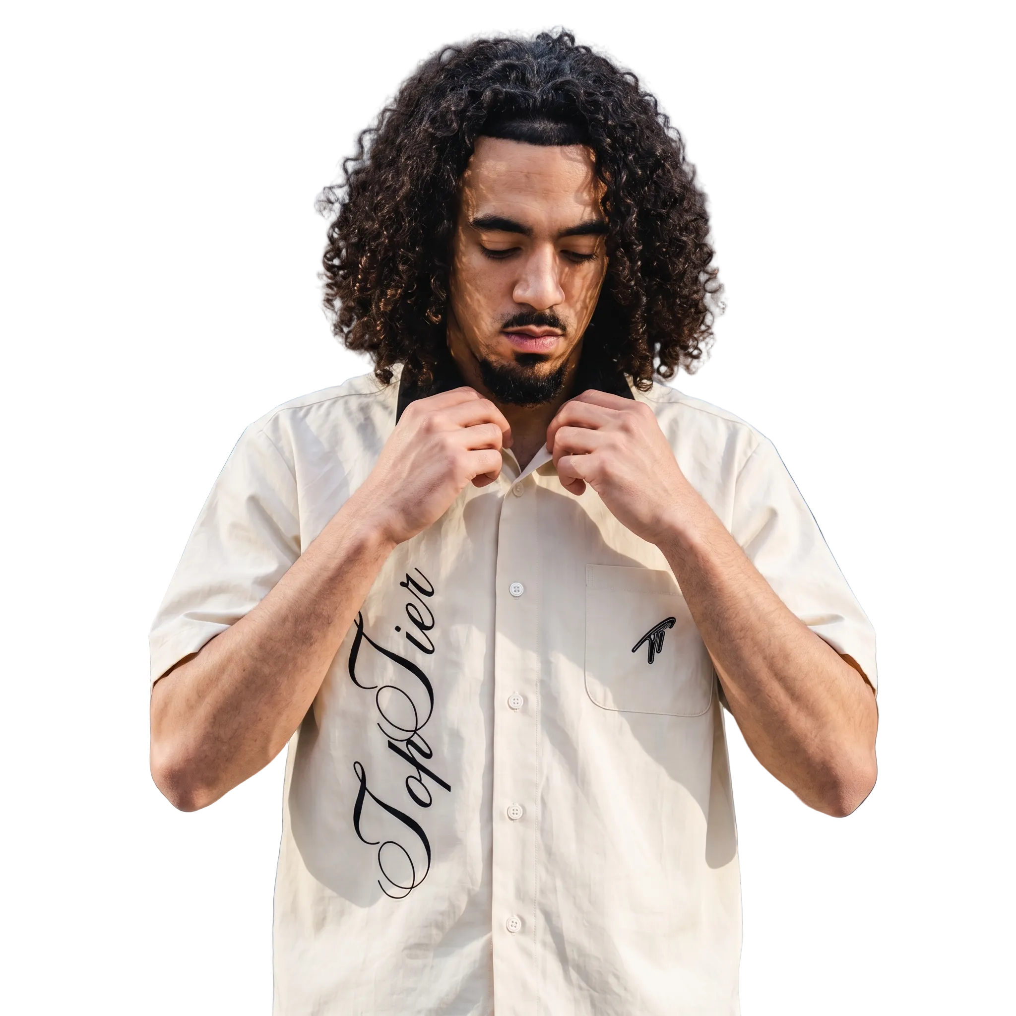Top Tier Cursive Boxy Short Sleeve Polo