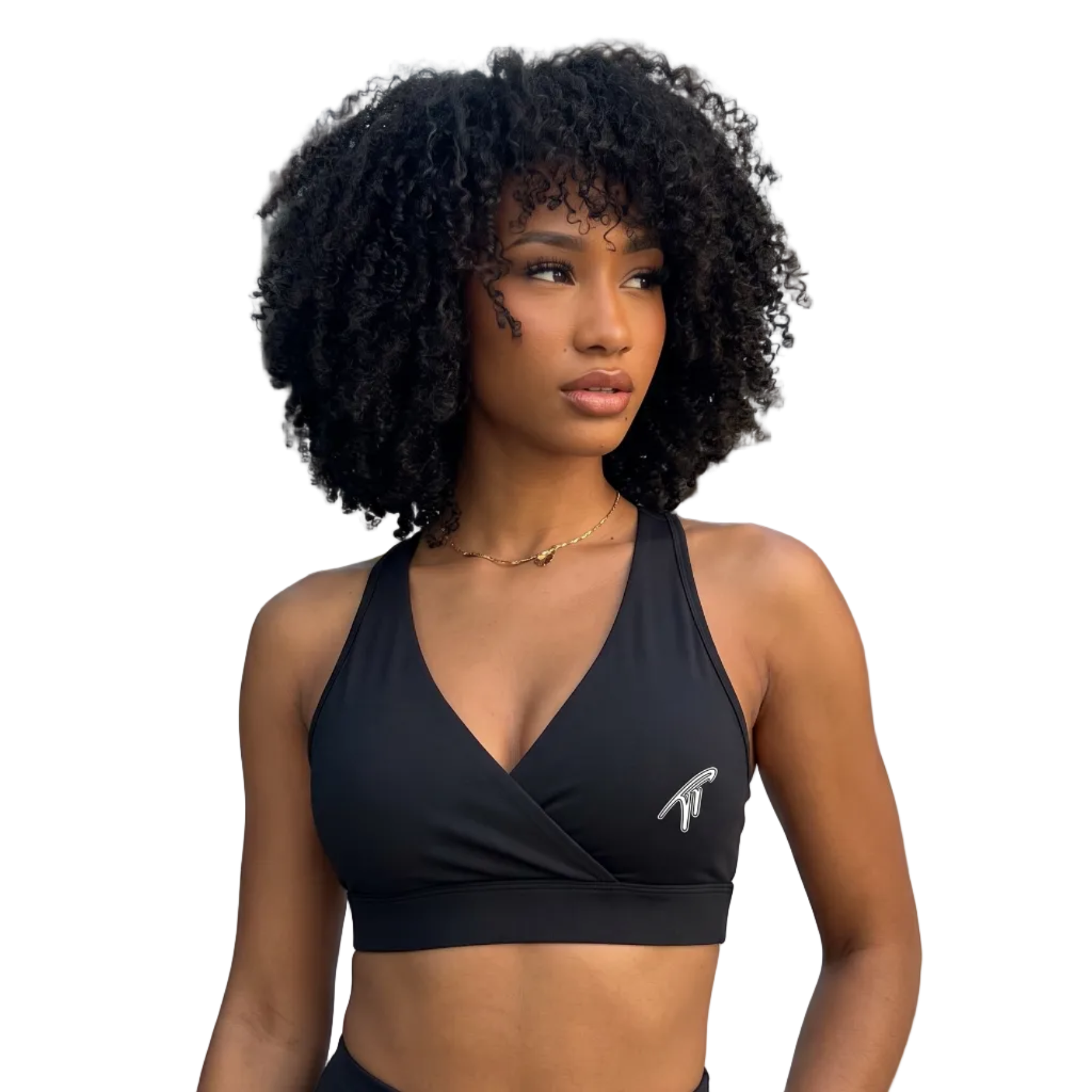 "TT" Women's Crossover V-Neck Sports Bra
