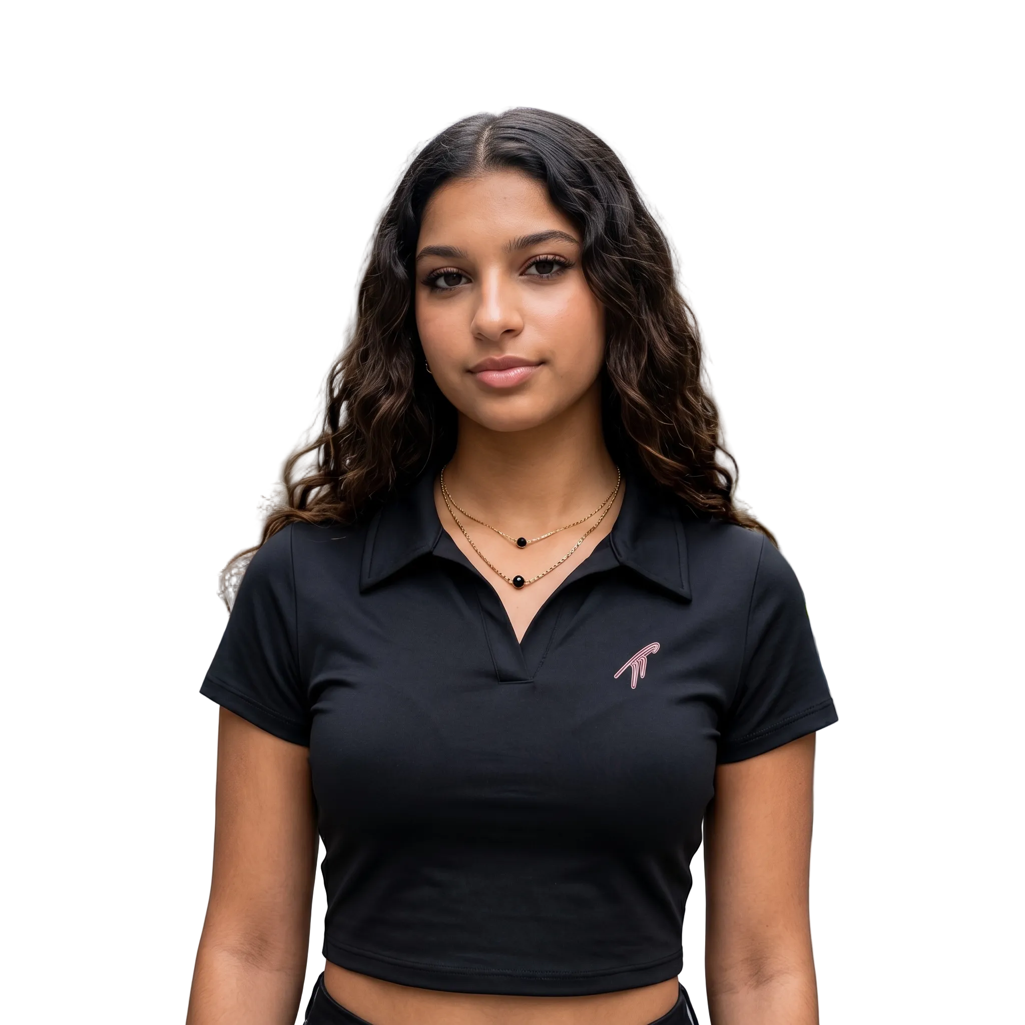 Women's Crop Top Polo (Pink)
