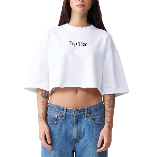 Women's Oversized French Terry Crop Top (Color)