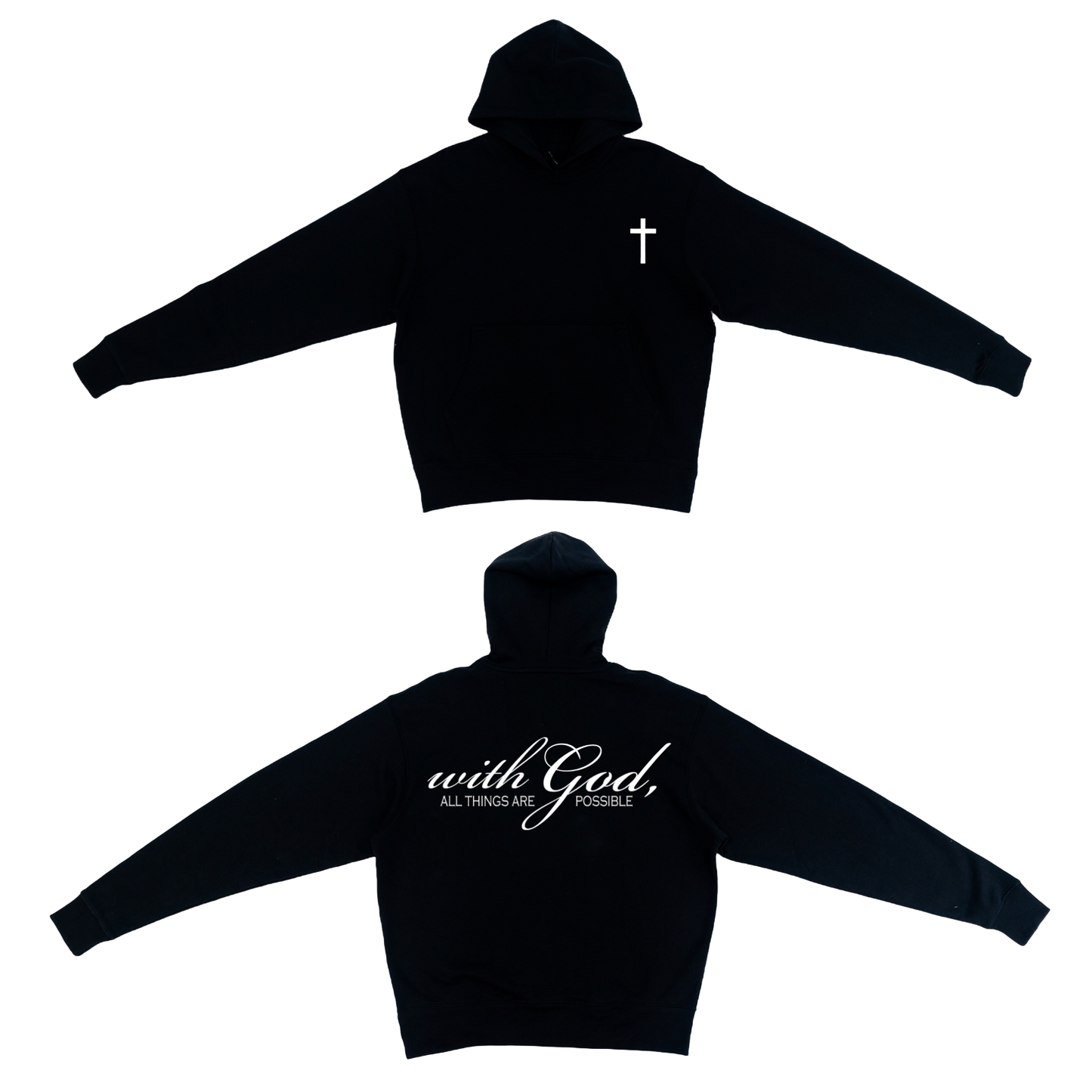 Matthew 19:26 Heavyweight Hoodie (Black)