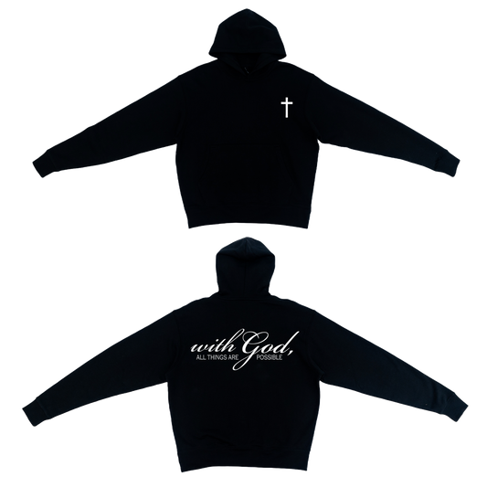 Matthew 19:26 Heavyweight Hoodie (Black)