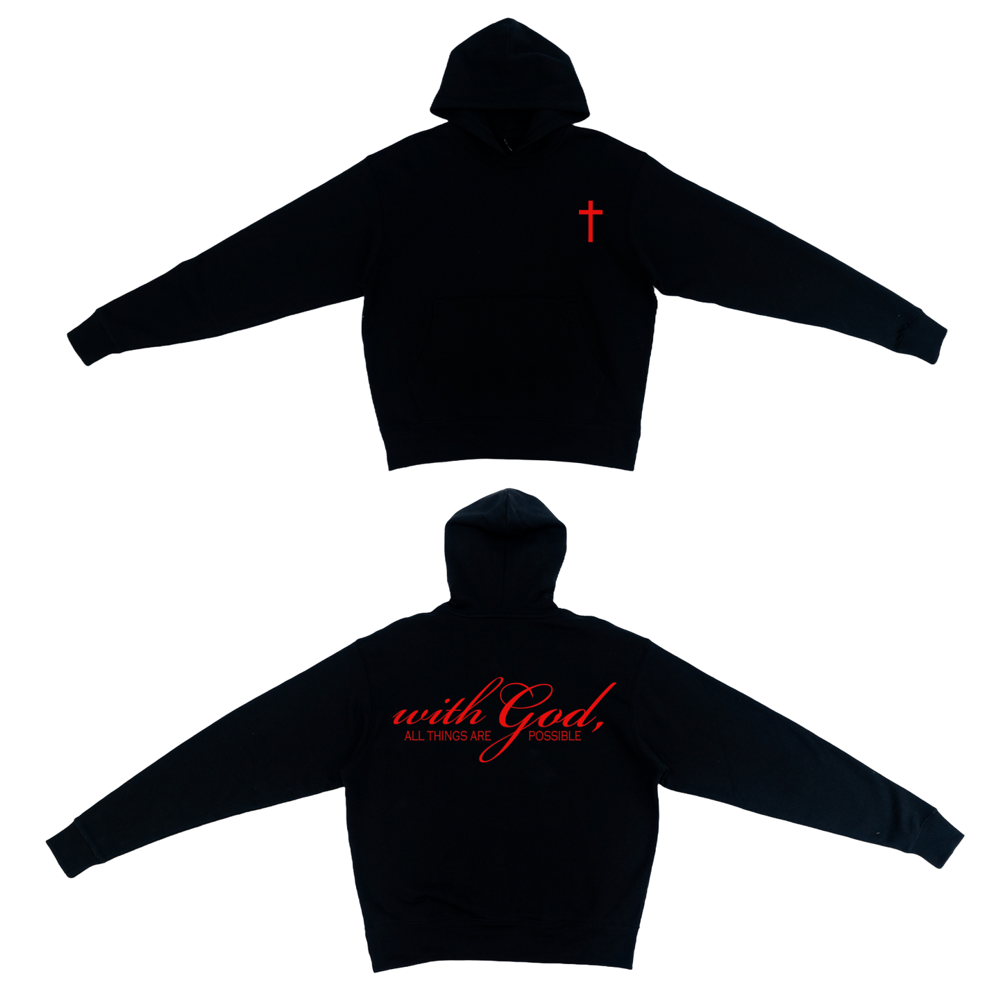 Matthew 19:26 Heavyweight Hoodie (Black)