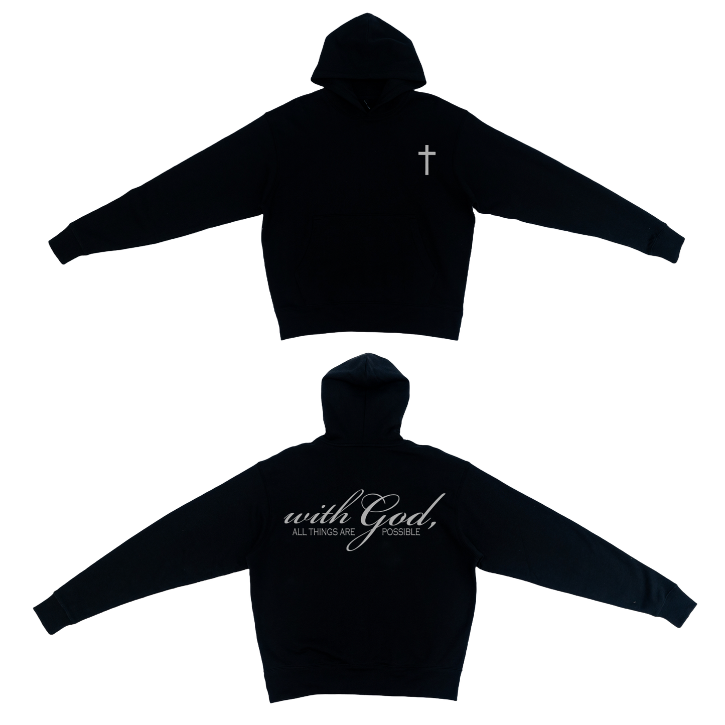 Matthew 19:26 Heavyweight Hoodie (Black)