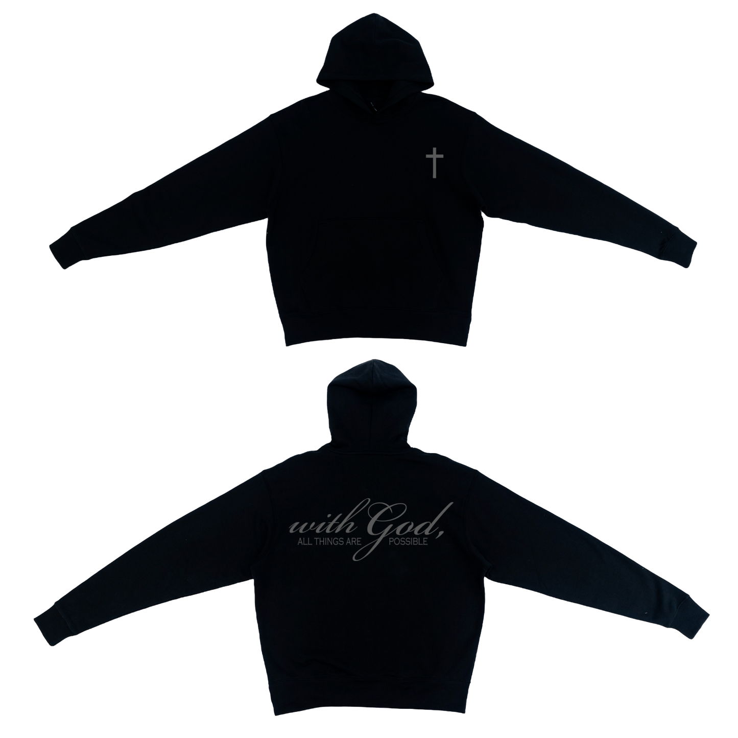 Matthew 19:26 Heavyweight Hoodie (Black)