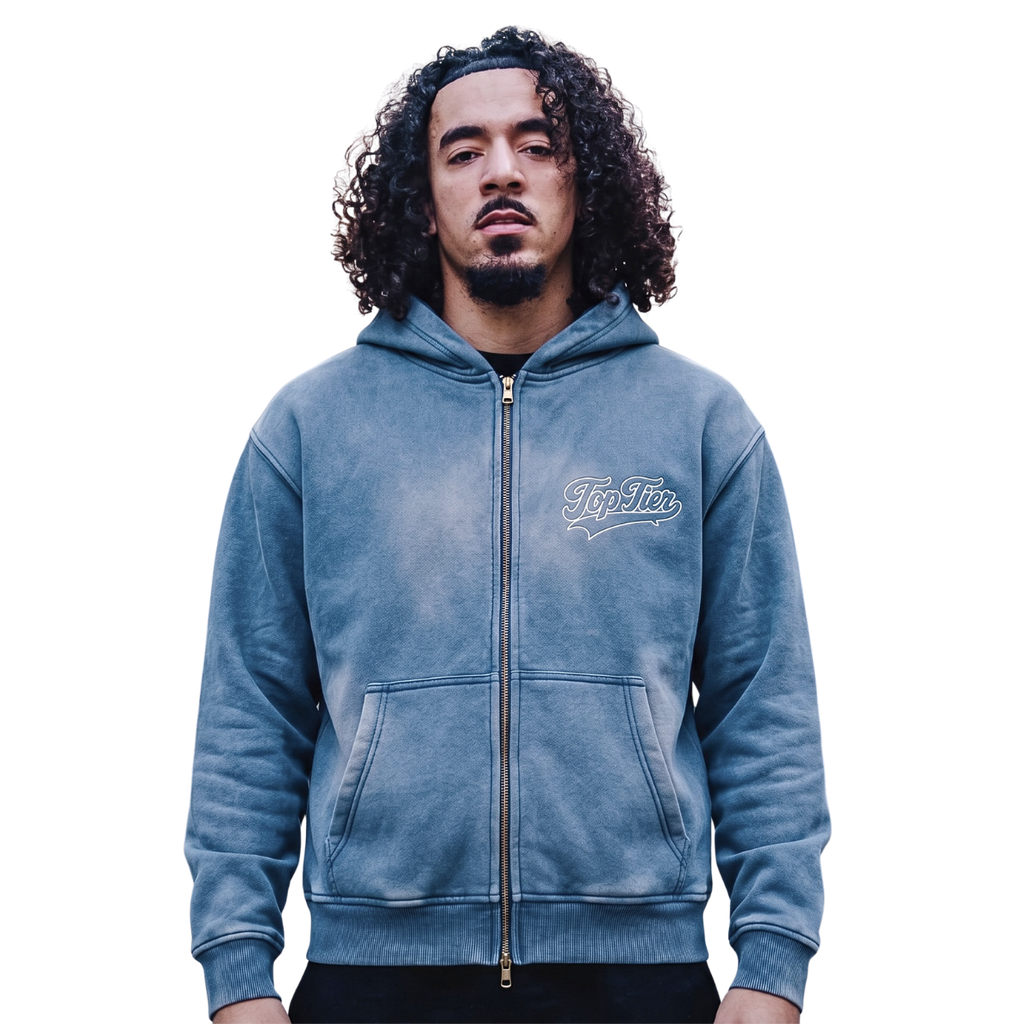 Varsity Script Sunfade Boxy Zip-Up Hoodie