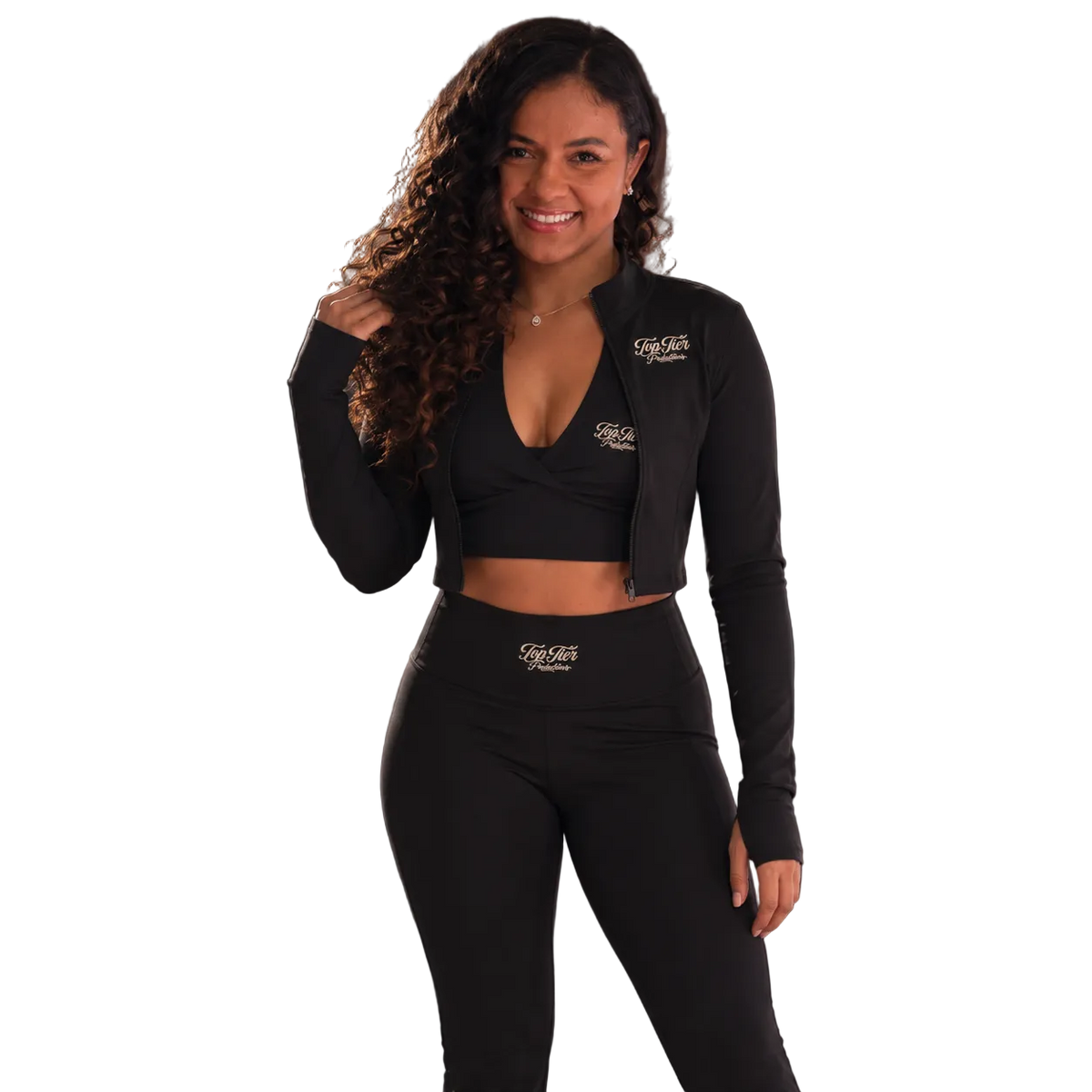 Women’s Top Tier Productions Crop Gym Set