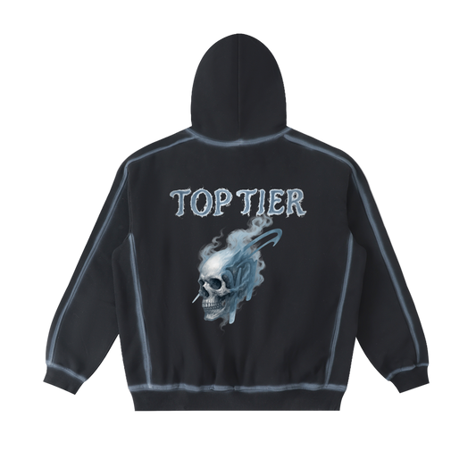 Smoking Skull "TT" Sunfaded Hoodie