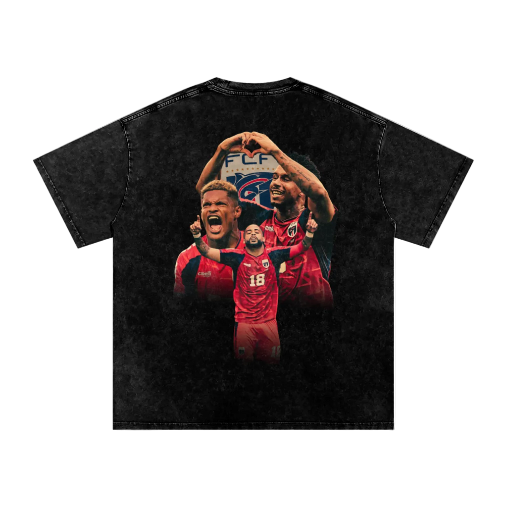 Cabo Verde Na Copa Red Washed Oversized T-Shirt