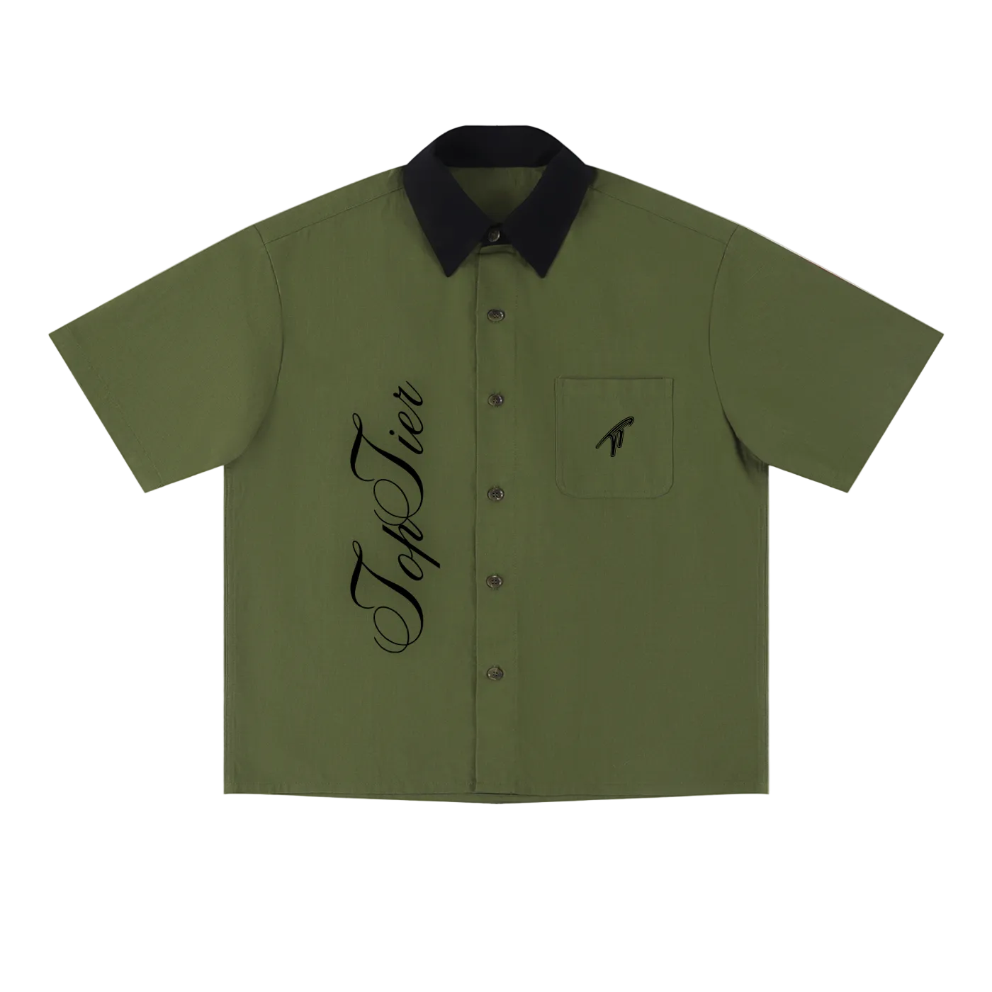 Top Tier Cursive Boxy Short Sleeve Polo