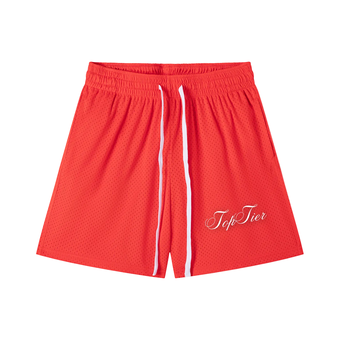 Cursive Mesh Drawstring Shorts