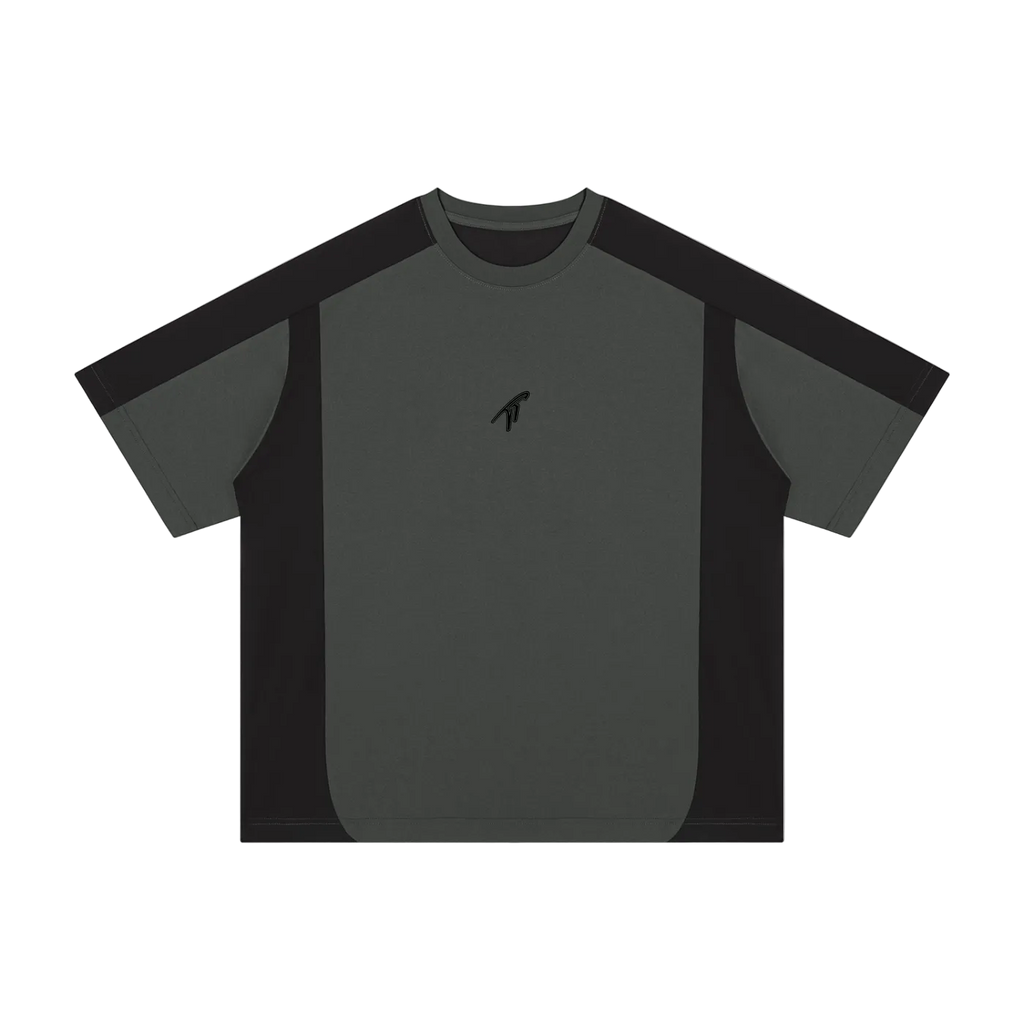 Camiseta holgada con bloques de color "TT" (negra)