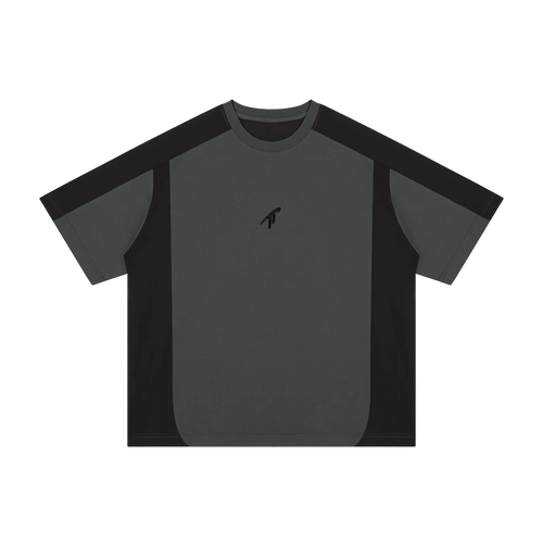 Camiseta holgada con bloques de color "TT" (negra)
