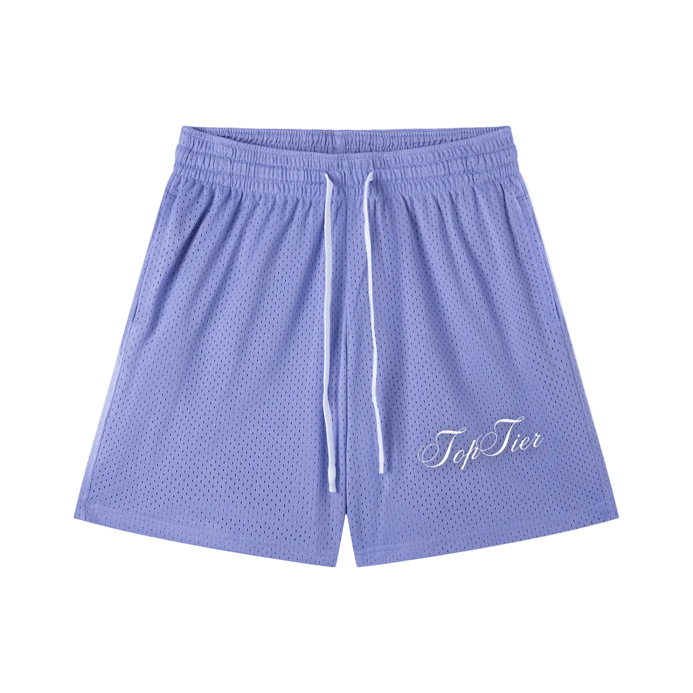 Cursive Mesh Drawstring Shorts