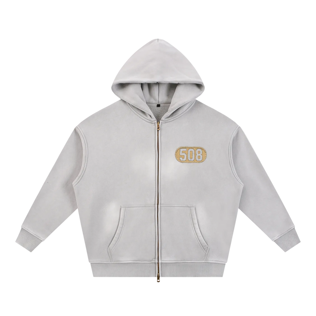 508 Sunfade Zipper Boxy Hoodie
