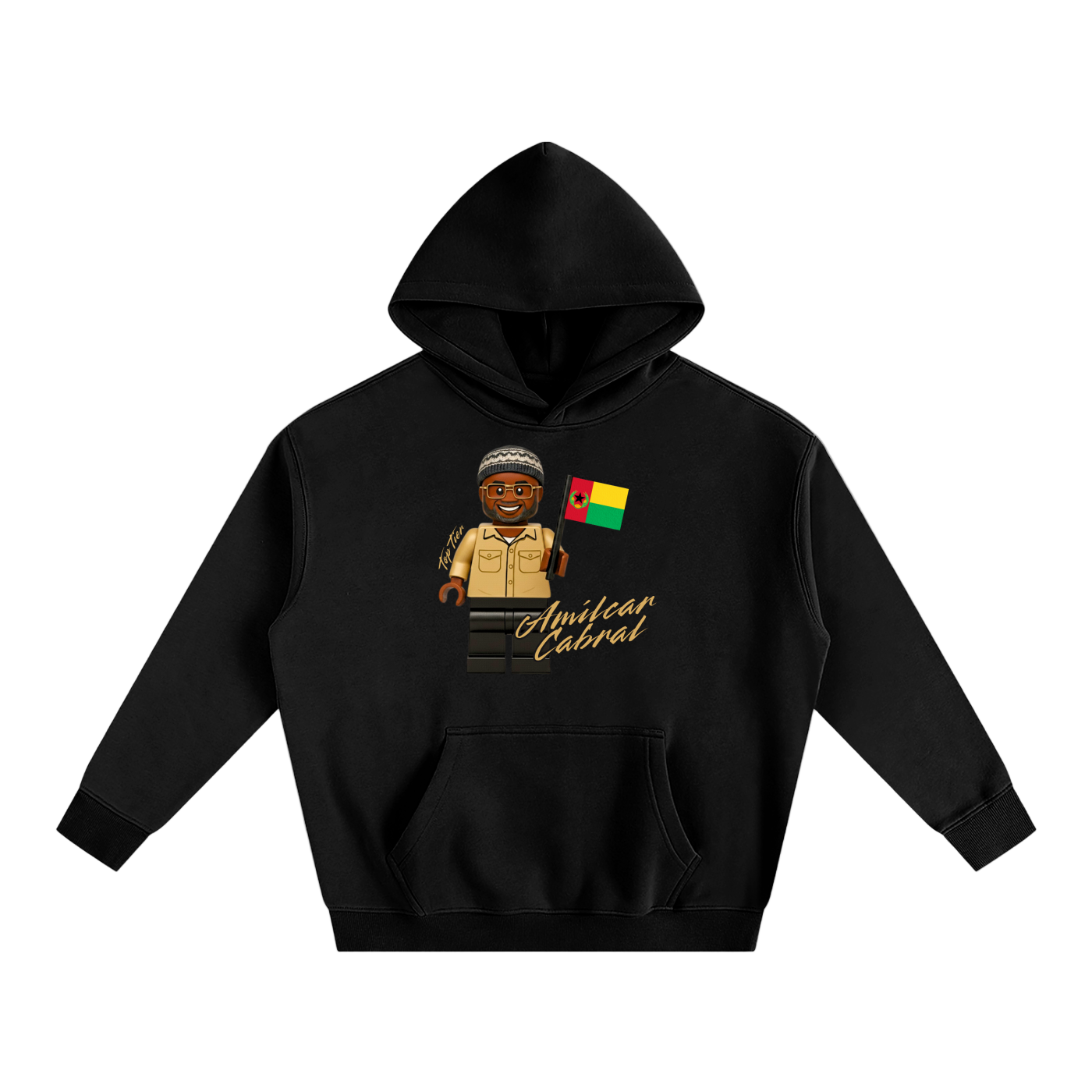 Sudadera con capucha pesada Lego Amilcar Cabral (negra)