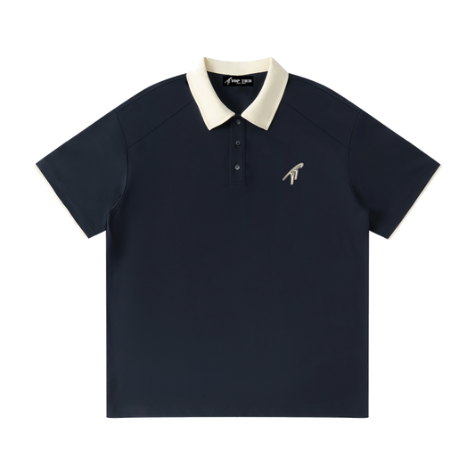 Contrast Collar Navy Polo Shirt
