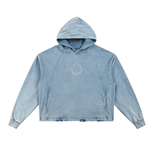 Sudadera con capucha pesada lavada vintage "TT Stars"