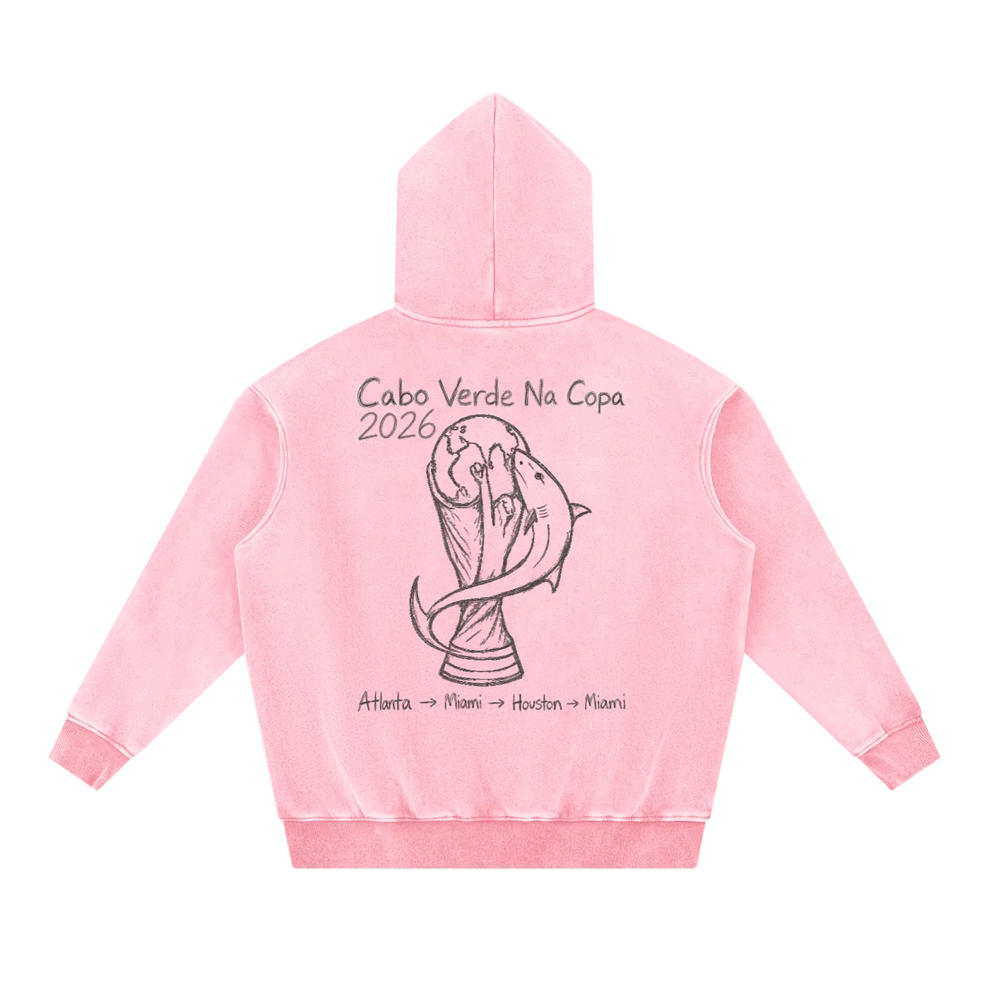 Cabo Verde World Cup 2026 Sketch Washed Oversized Hoodie