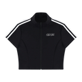 Cursive Women's Cropped Full Zip T-Shirt
