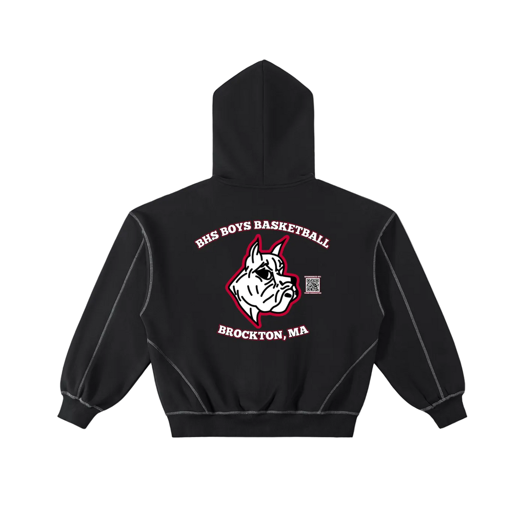 Sweat à capuche officiel de l'équipe masculine de basketball du lycée Brockton (édition joueur) - PRENEZ UNE TAILLE AU-DESSUS