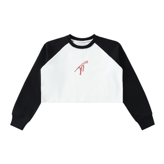 "TT" Kisses Women's Raglan Crop Sweatshirt