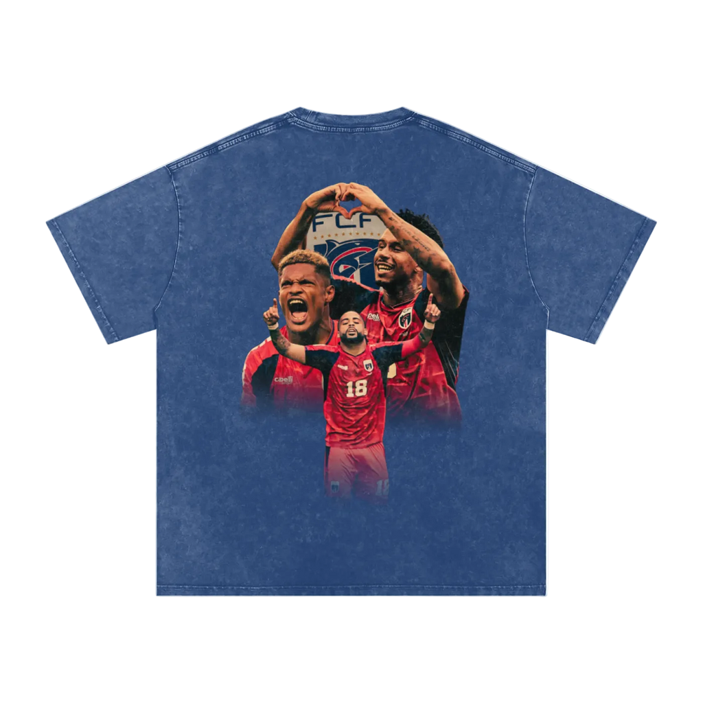 Cabo Verde Na Copa Red Washed Oversized T-Shirt
