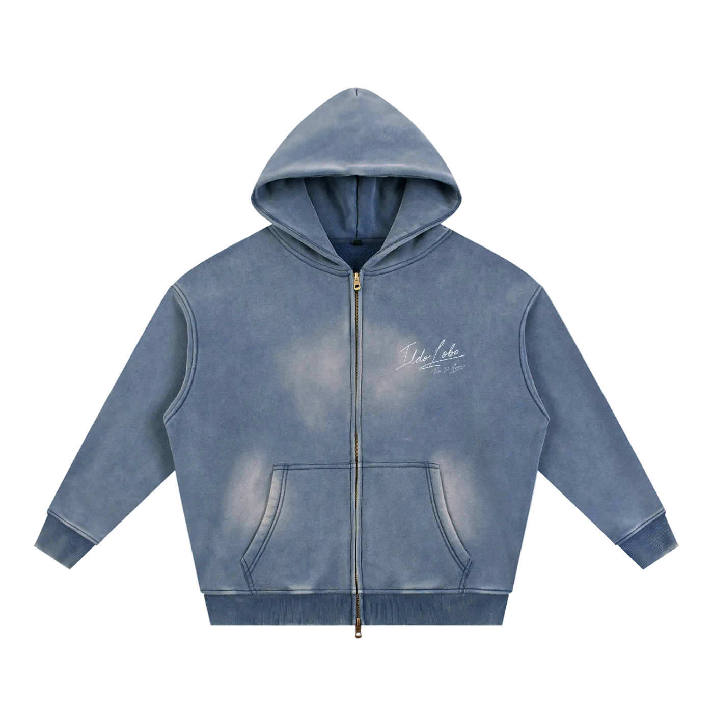 Ildo Lobo "Rei Di Morna" Sunfade Zipper Boxy Hoodie