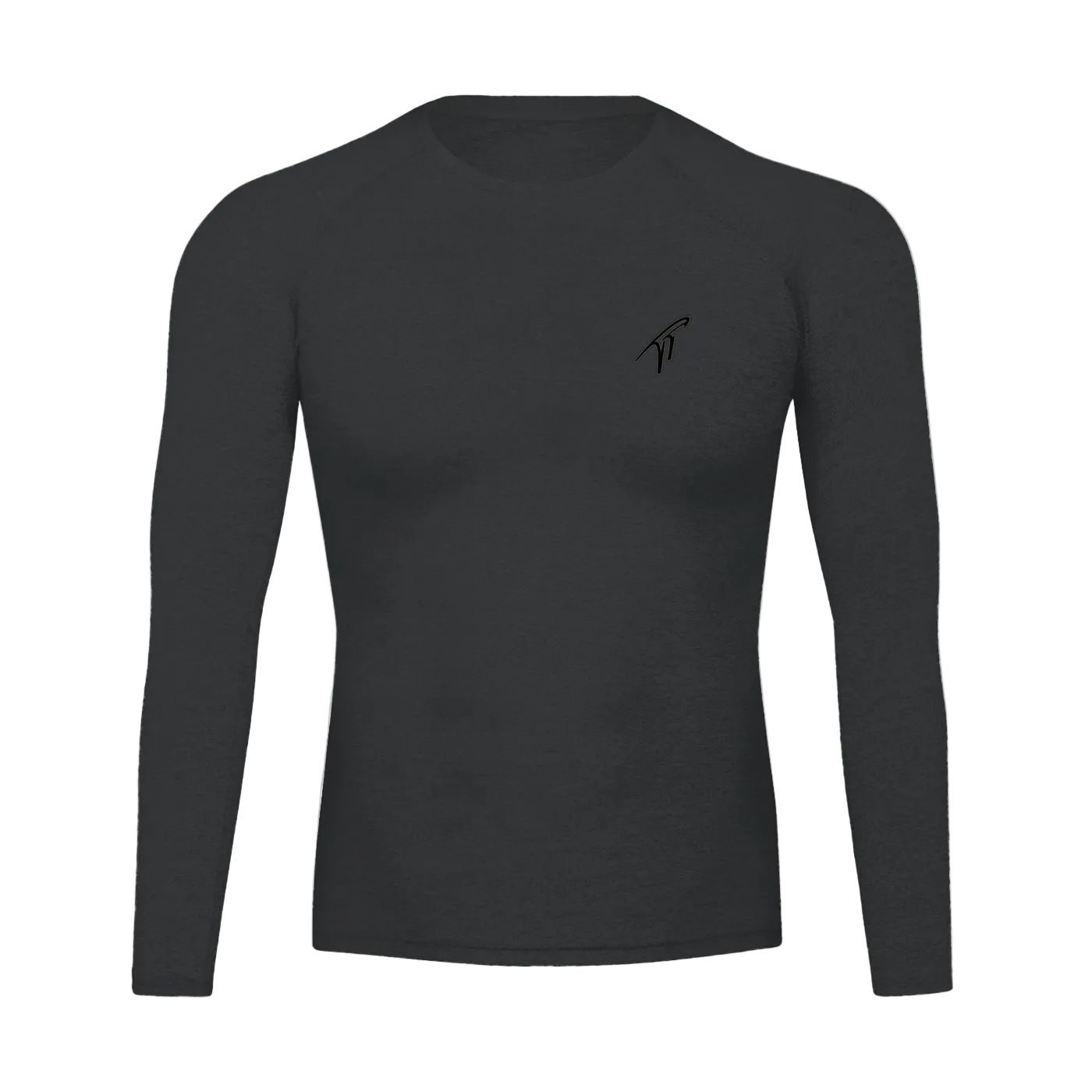 "TT" Long Sleeve Black Compression Shirt