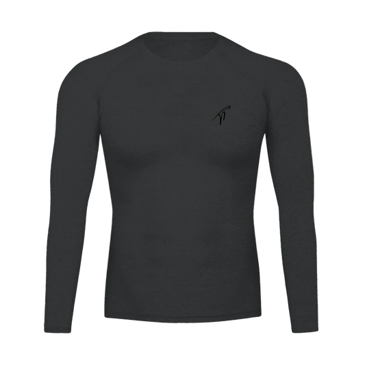 "TT" Long Sleeve Black Compression Shirt